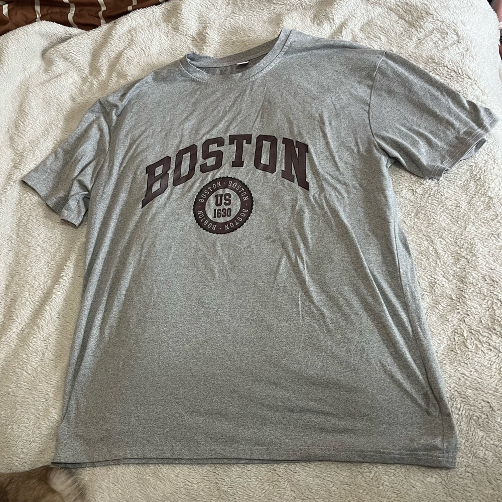 SHEIN Grey Boston Graphic T-Shirt 16Y Oversized Streetwear Vibe
